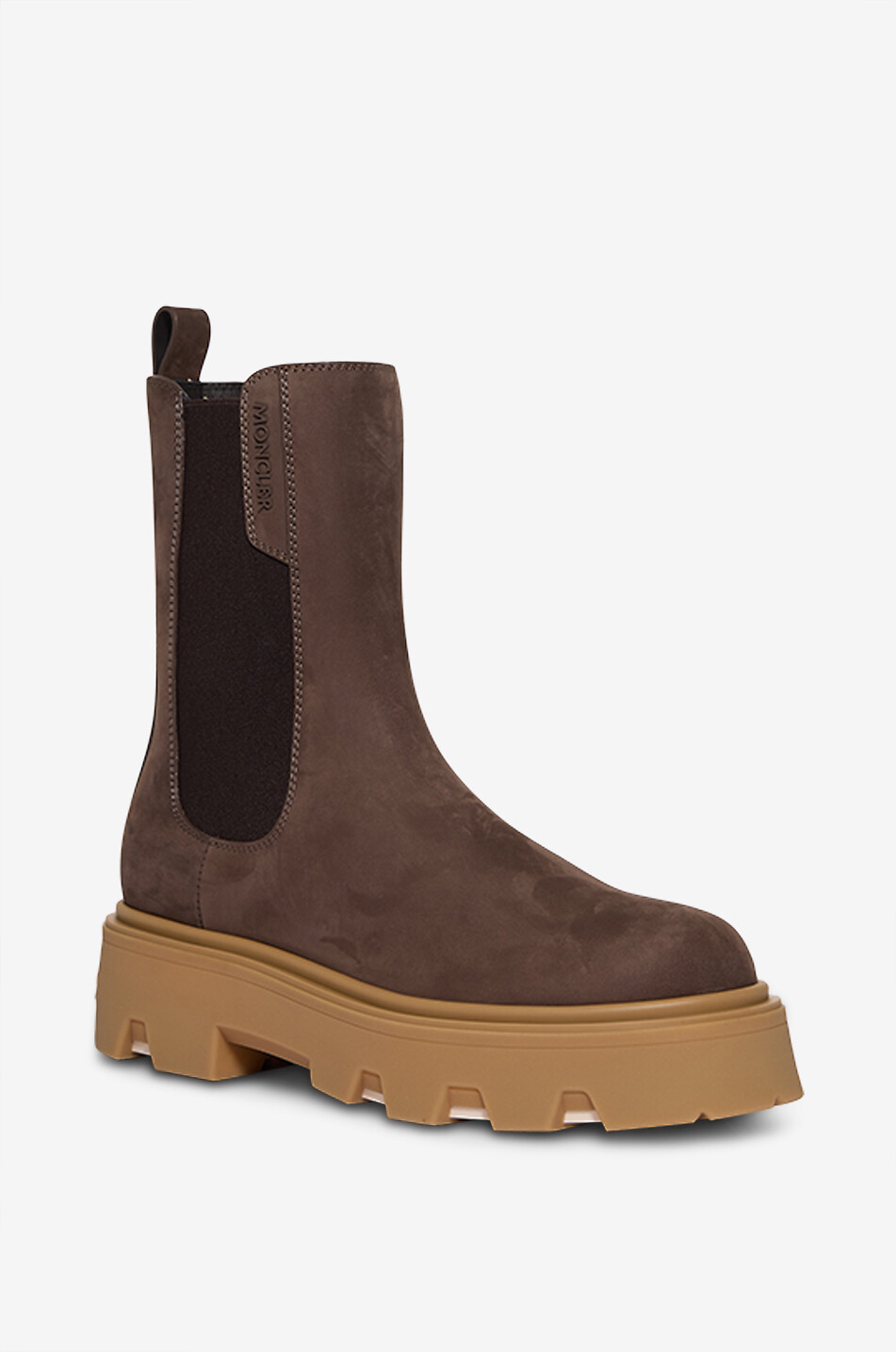 MONCLER Bottines chelsea en nubuck Aurea Femme MARRON 1