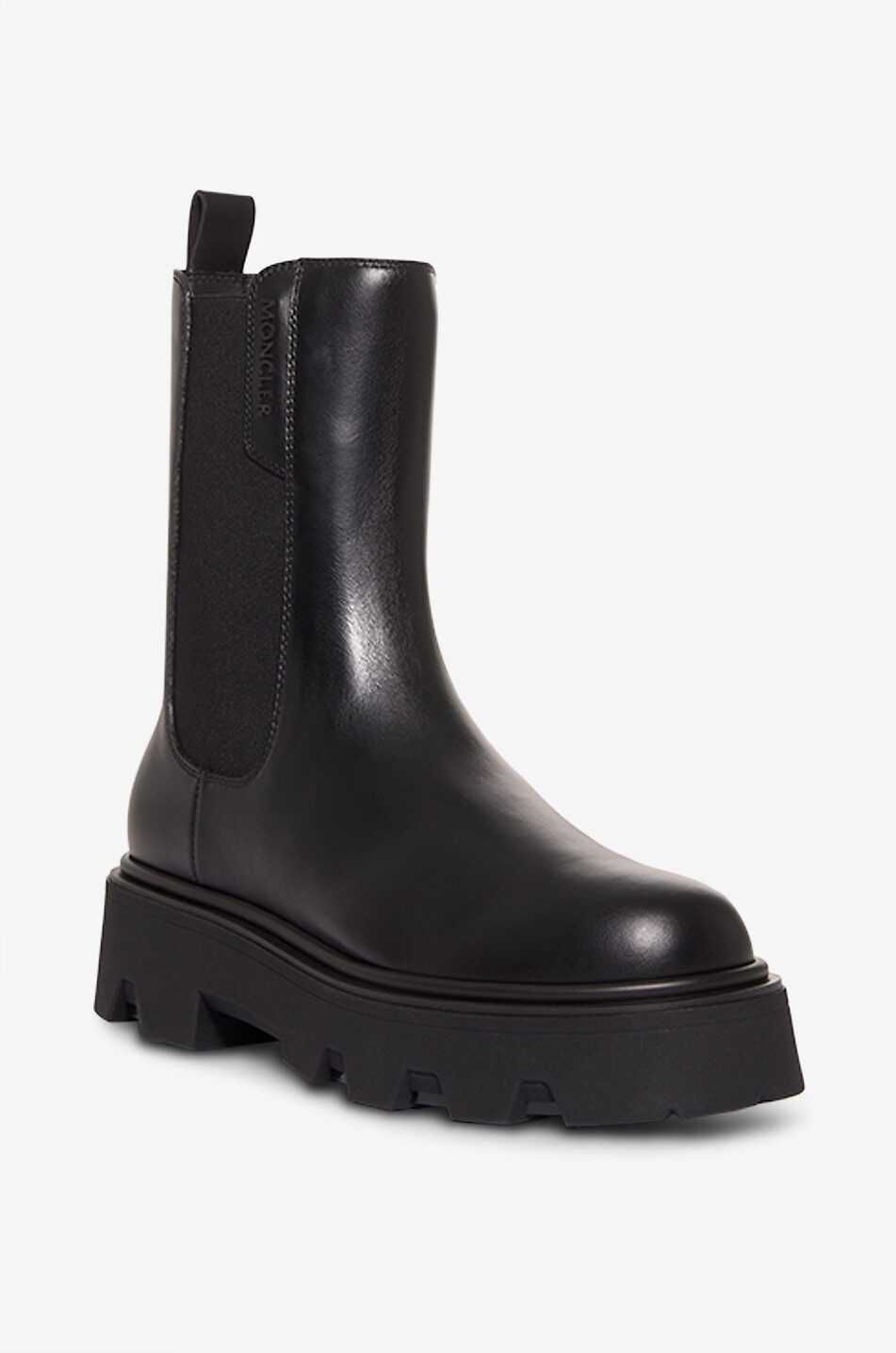 MONCLER Bottines Chelsea en cuir brillant Aurea Femme NOIR 1