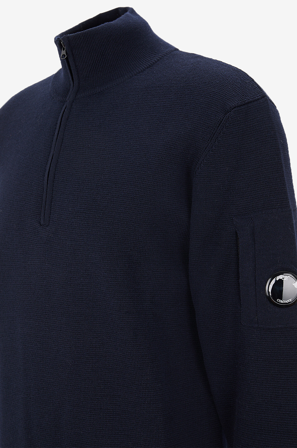 C.P. COMPANY Pull à col montant zippé en laine Homme BLEU FONCE 3