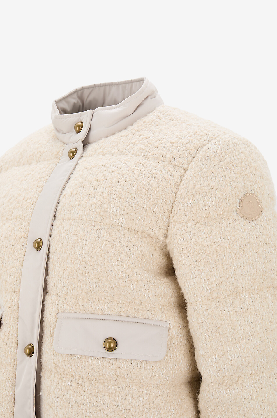 MONCLER Blandy round-neck tweed cropped jacket Women EGGSHELL 3