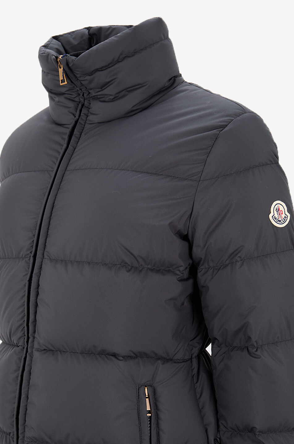 MONCLER Kurze Steppjacke aus technischem Stoff mit Stehkragen Dourbe Damen SCHWARZ 3