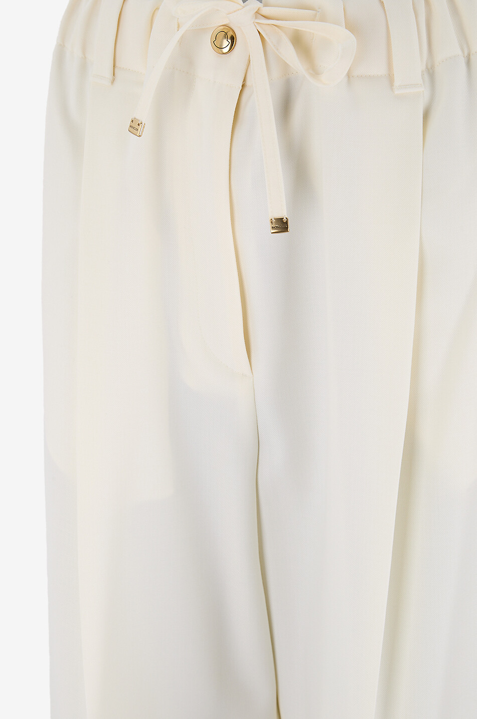 MONCLER Straight canvas trousers Women WHITE 3