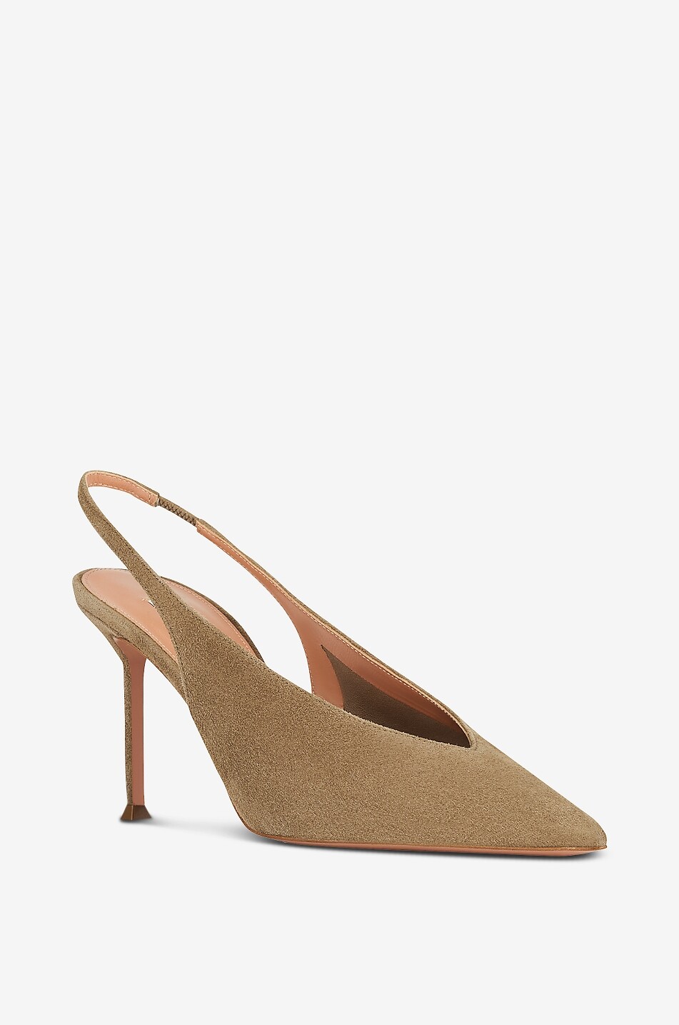 AQUAZZURA Escarpins en daim à bride arrière Voltaire 85 Femme Beige Foncé 1