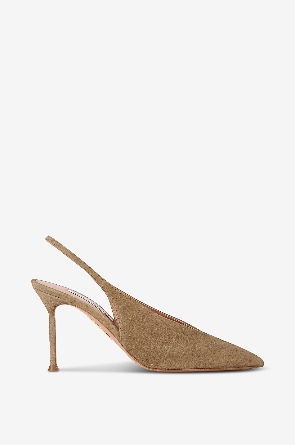 AQUAZZURA Escarpins en daim à bride arrière Voltaire 85 Femme Beige Foncé 2
