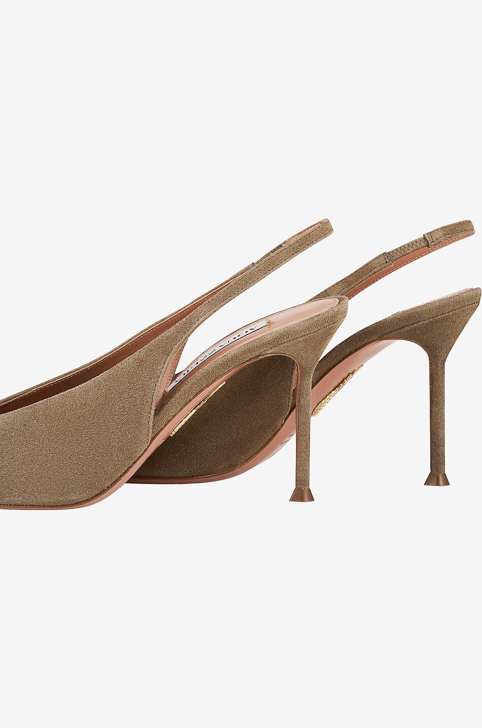 AQUAZZURA Escarpins en daim à bride arrière Voltaire 85 Femme Beige Foncé 5