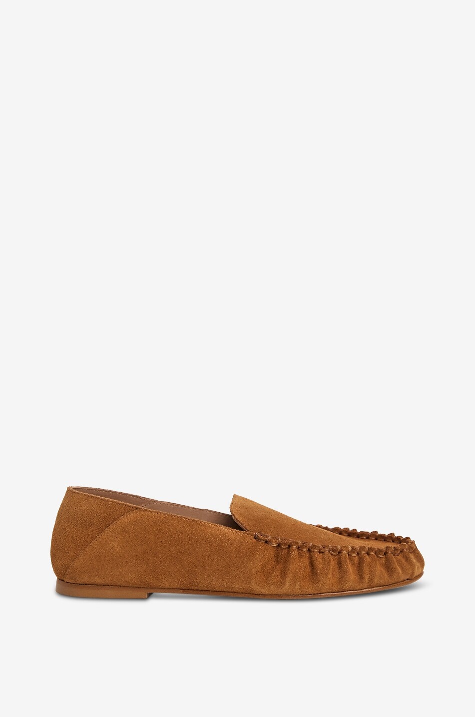 Bon Bon suede loafers with contrast stitching