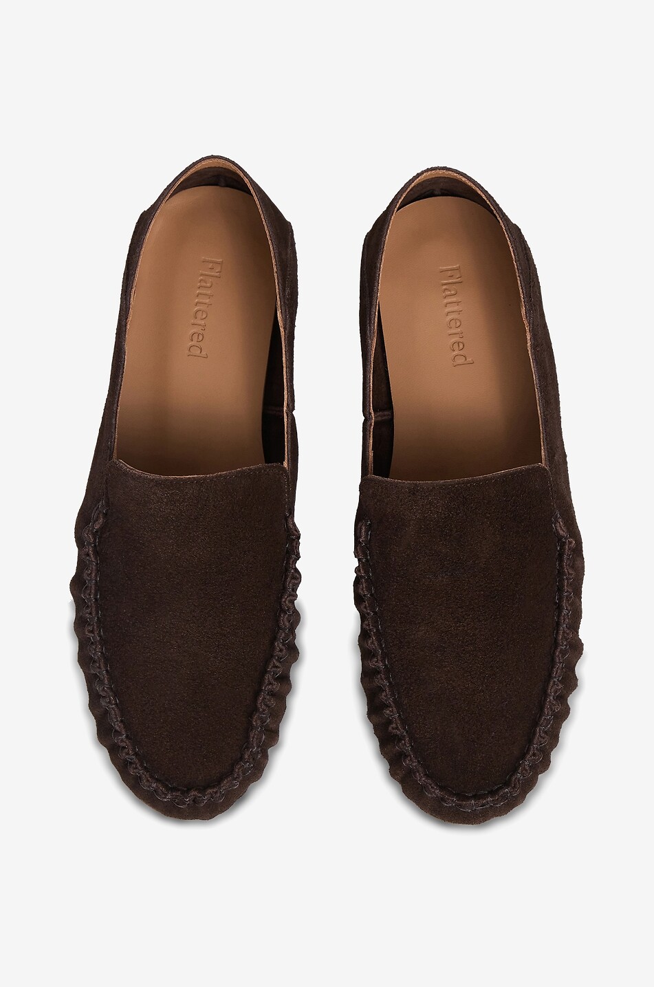 FLATTERED Bon Bon suede loafers with contrast stitching Women DARK BROWN 4