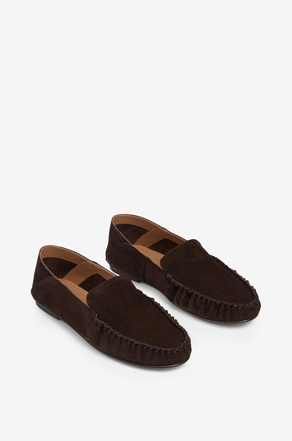 FLATTERED Bon Bon suede loafers with contrast stitching Women DARK BROWN 2