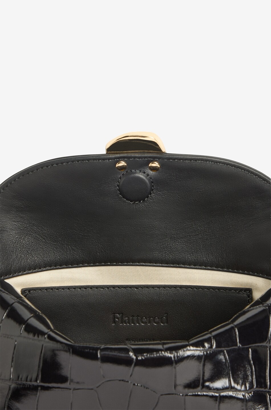 FLATTERED Pochette en cuir effet crocodile brillant Hanna Femme NOIR 3