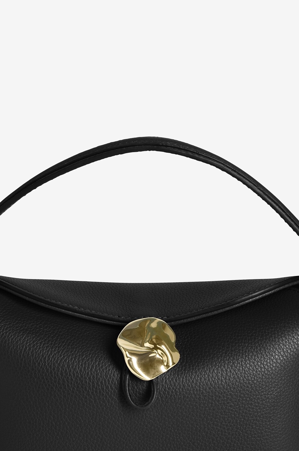 FLATTERED Sac porté épaule en cuir grainé Hanna Femme NOIR 3