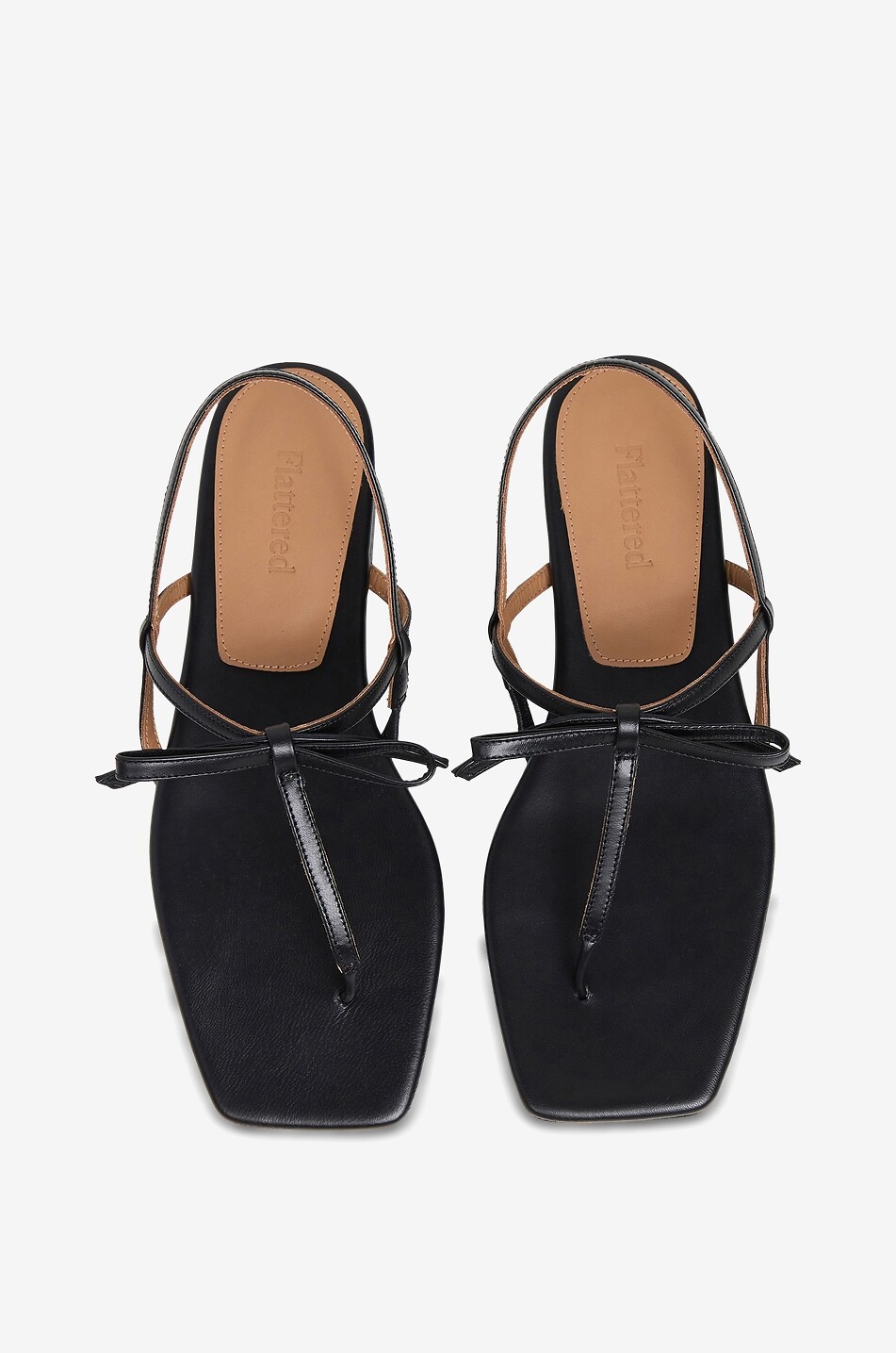 FLATTERED Sina leather flat sandals with bow Women BLACK 4