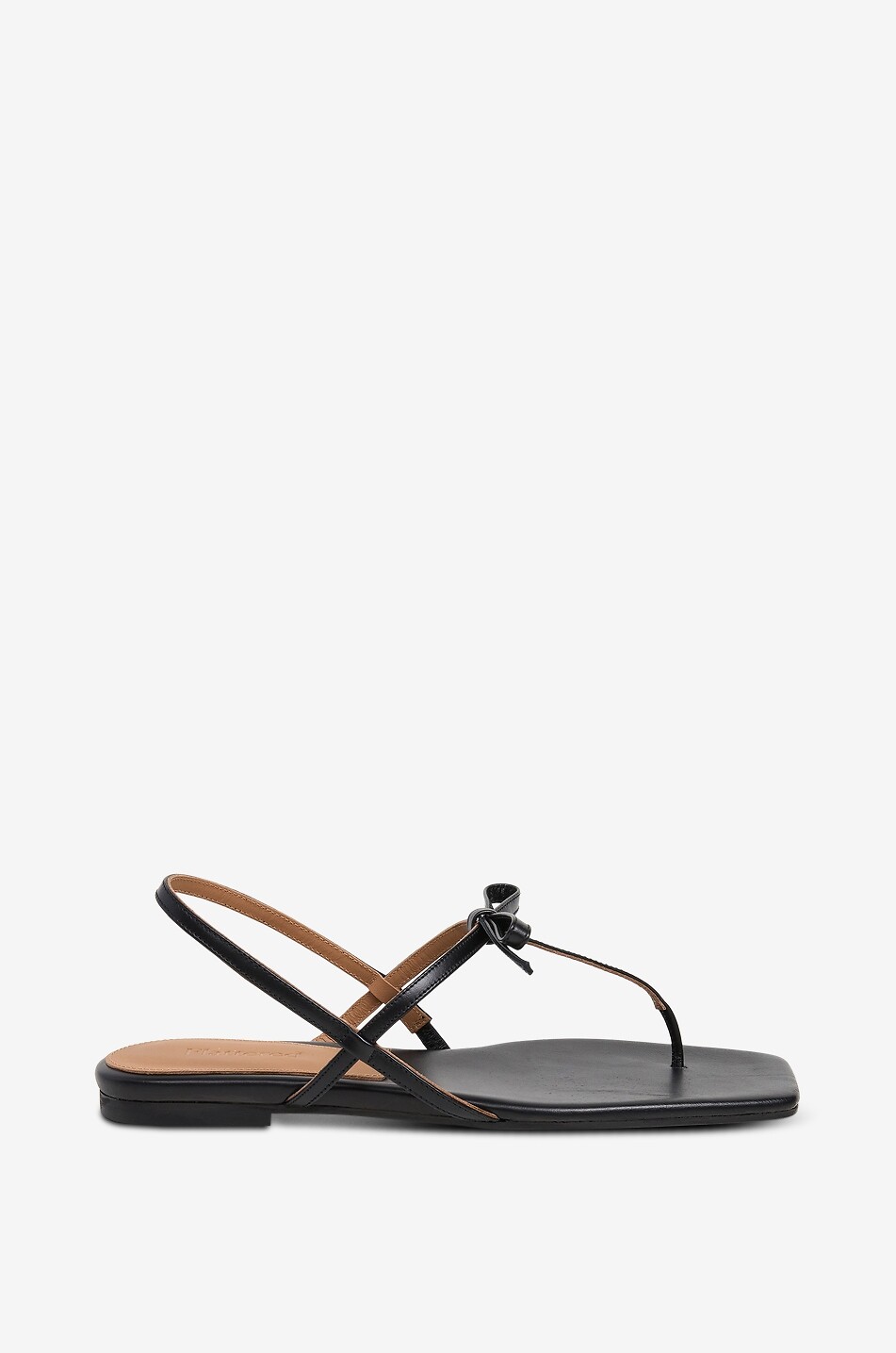 Sina leather flat sandals with bow