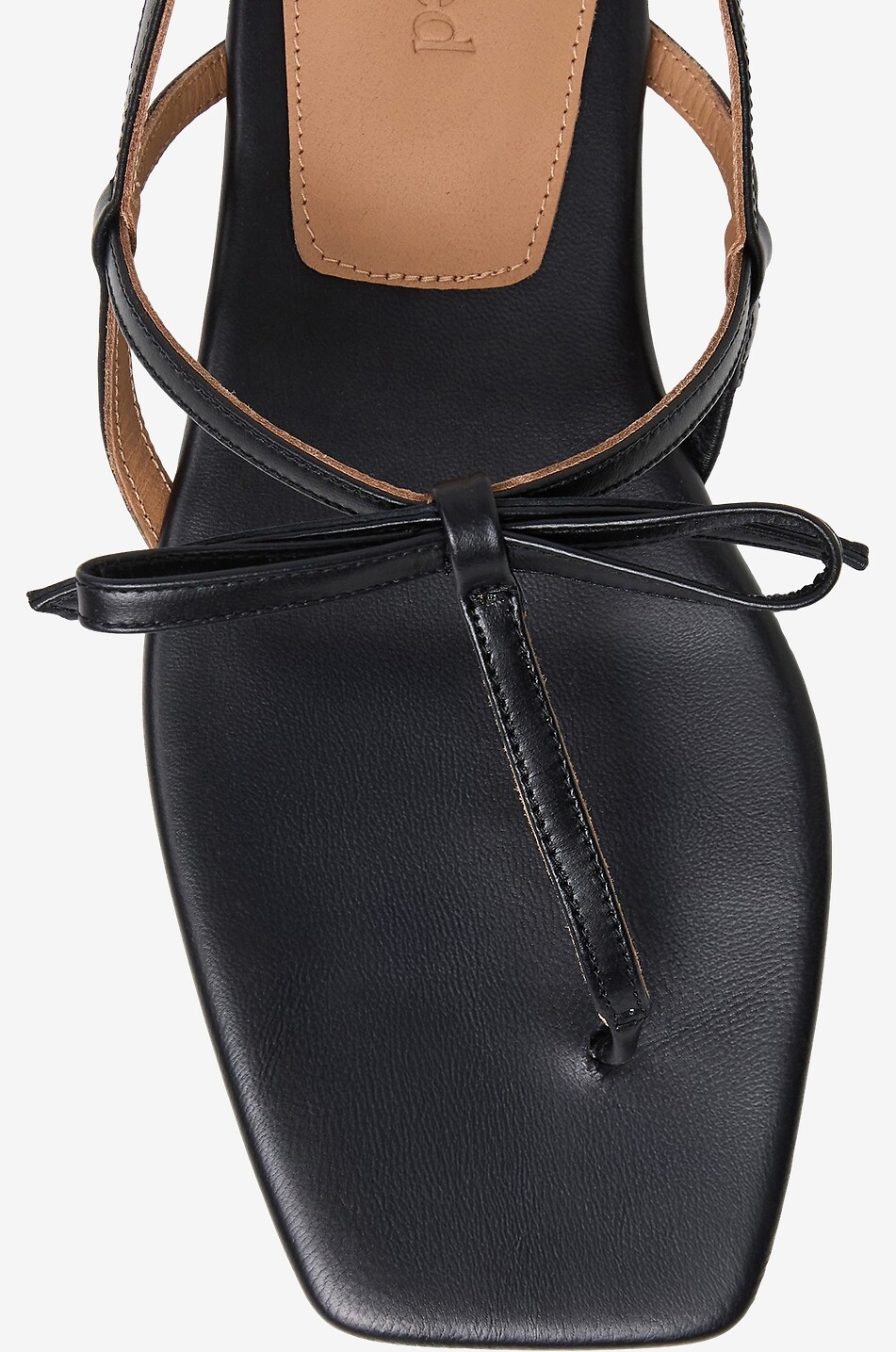 FLATTERED Sina leather flat sandals with bow Women BLACK 3
