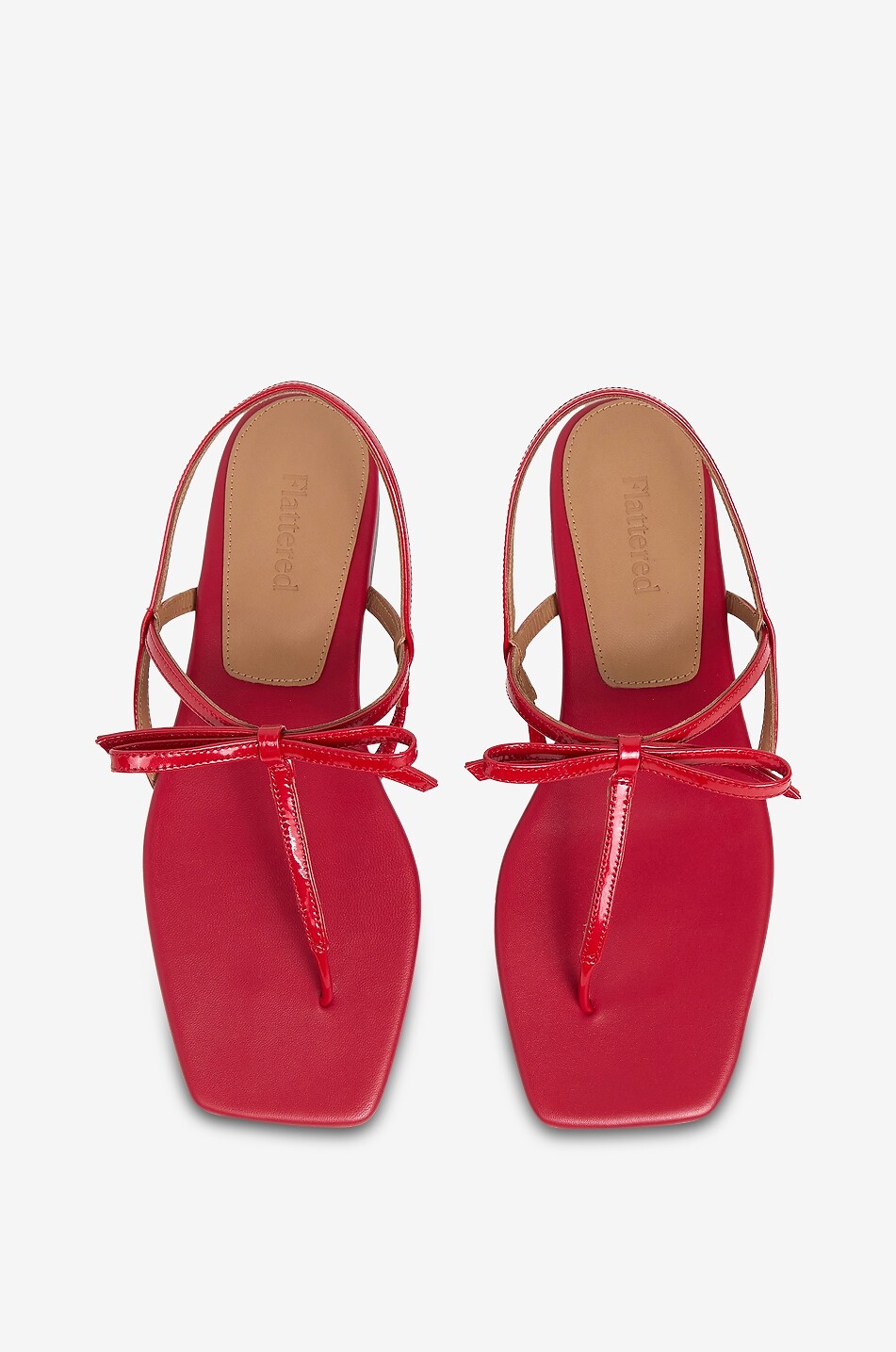 FLATTERED Sina patent leather flat sandals with bow Women RED 4