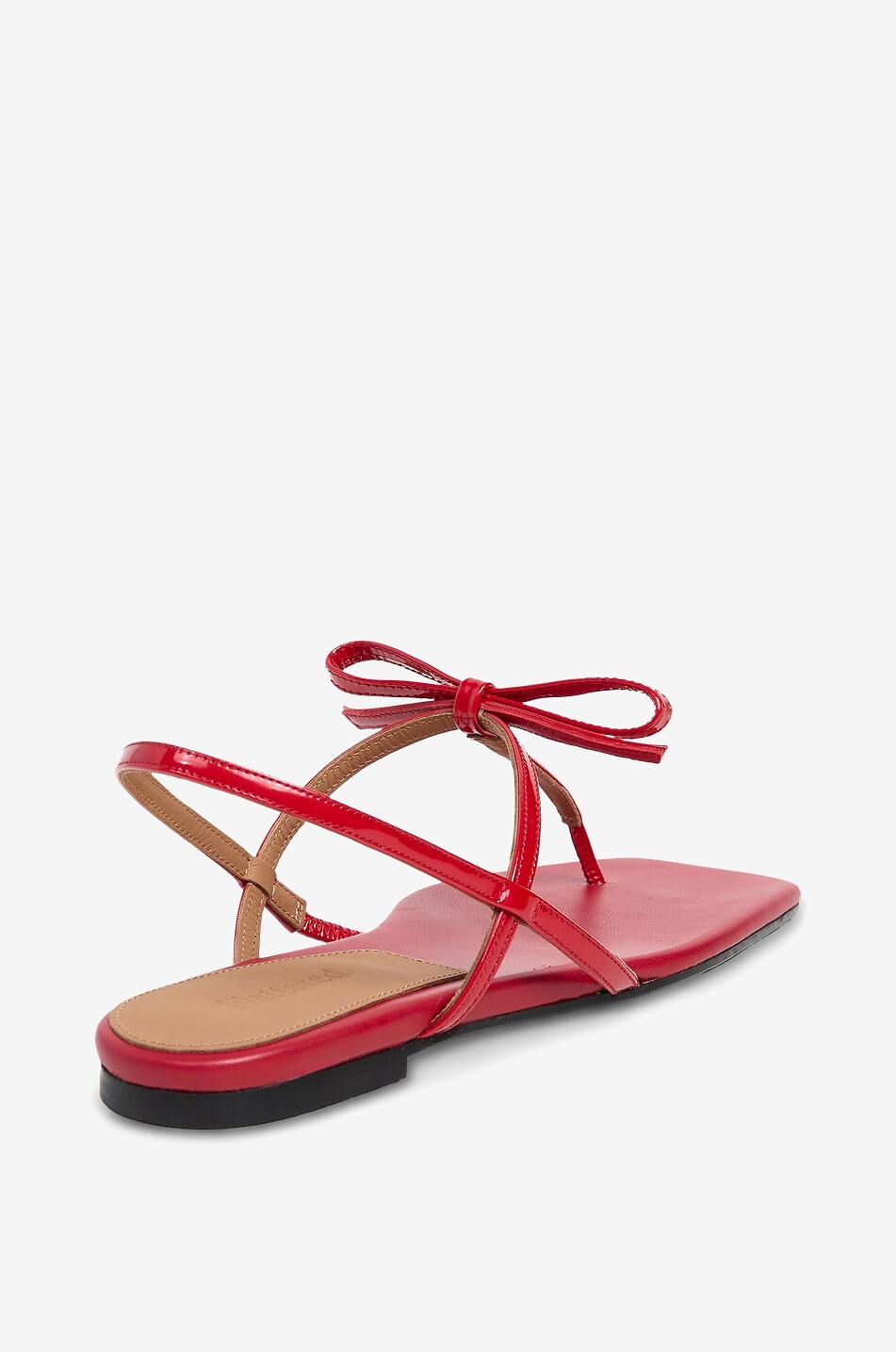 FLATTERED Sina patent leather flat sandals with bow Women RED 5