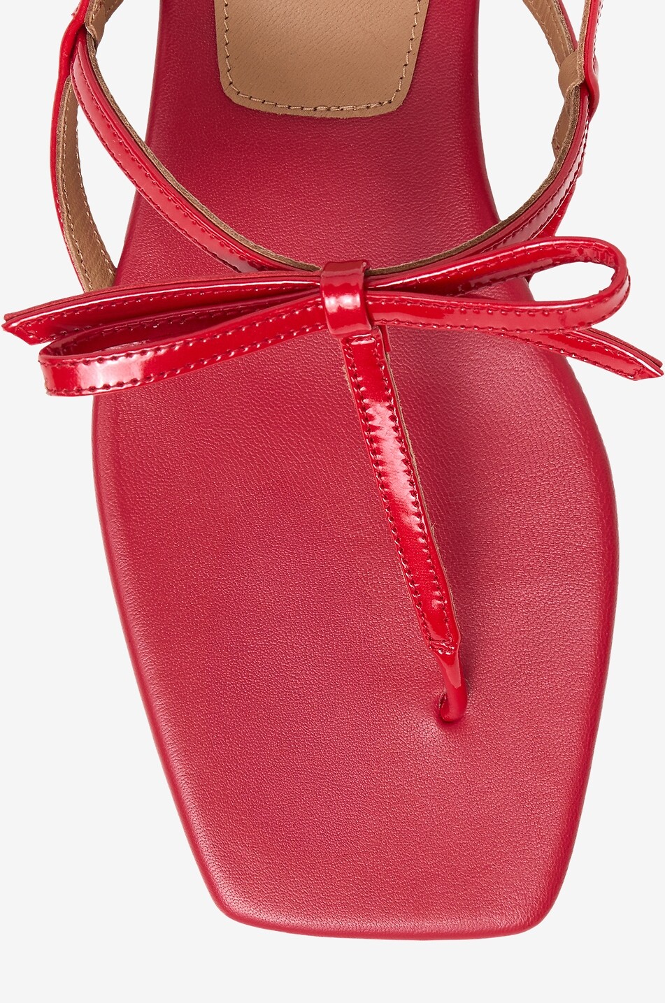 FLATTERED Sina patent leather flat sandals with bow Women RED 3