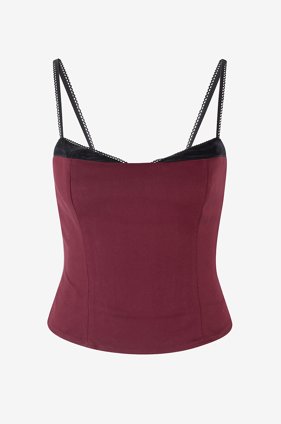 REFORMATION Top sans manches à col carré en sergé Melanie Femme ROUGE FONCÉ 1