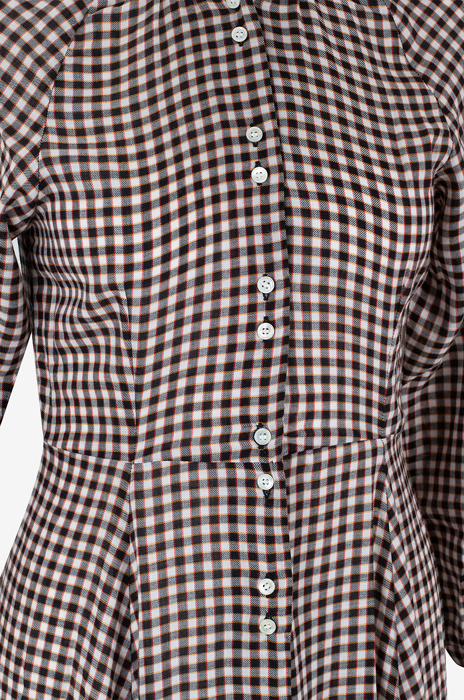 DÔEN Madelaine checked cotton midi shirt dress Women BLACK 3