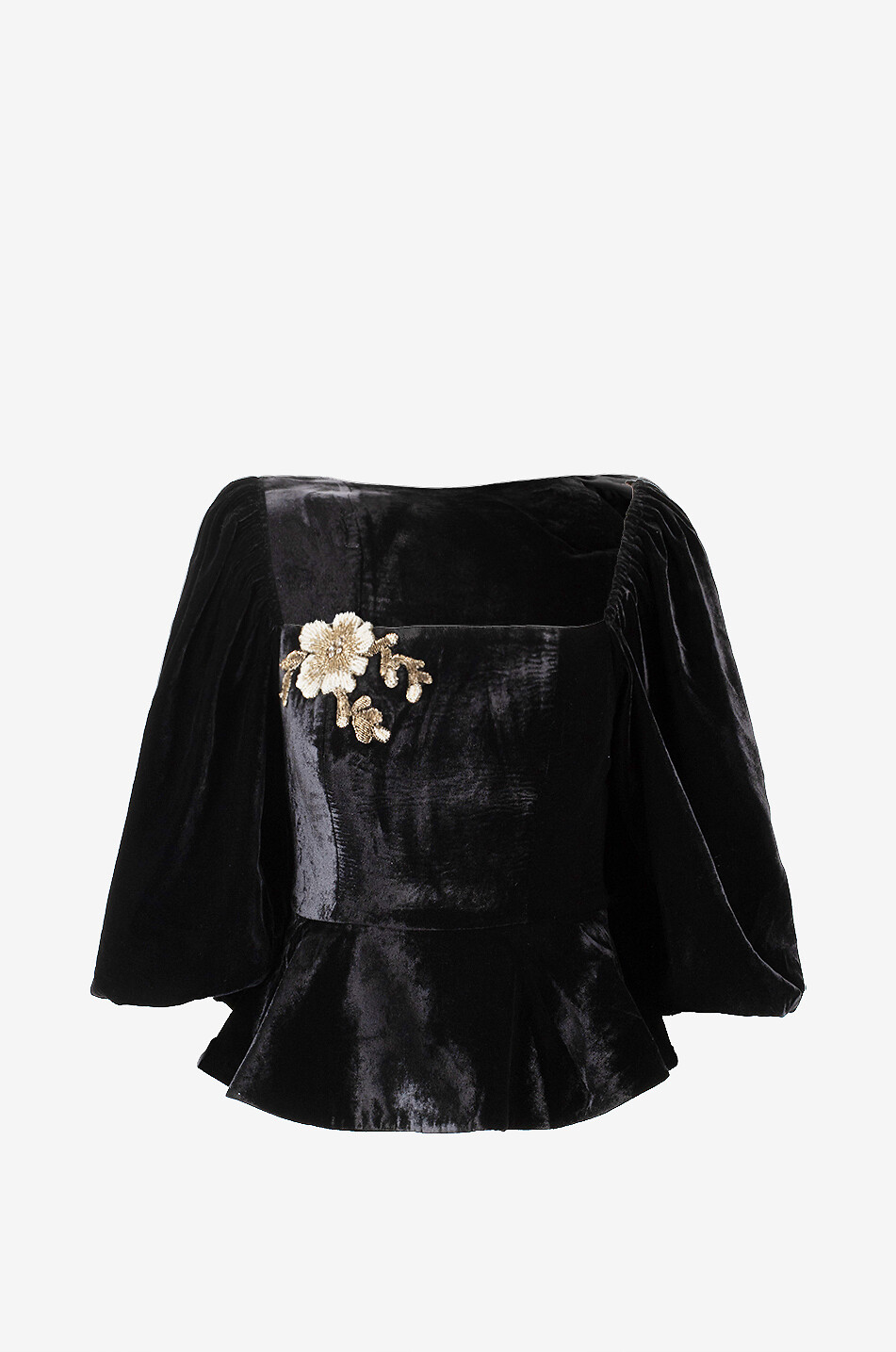 Top à basque en velours Celeste