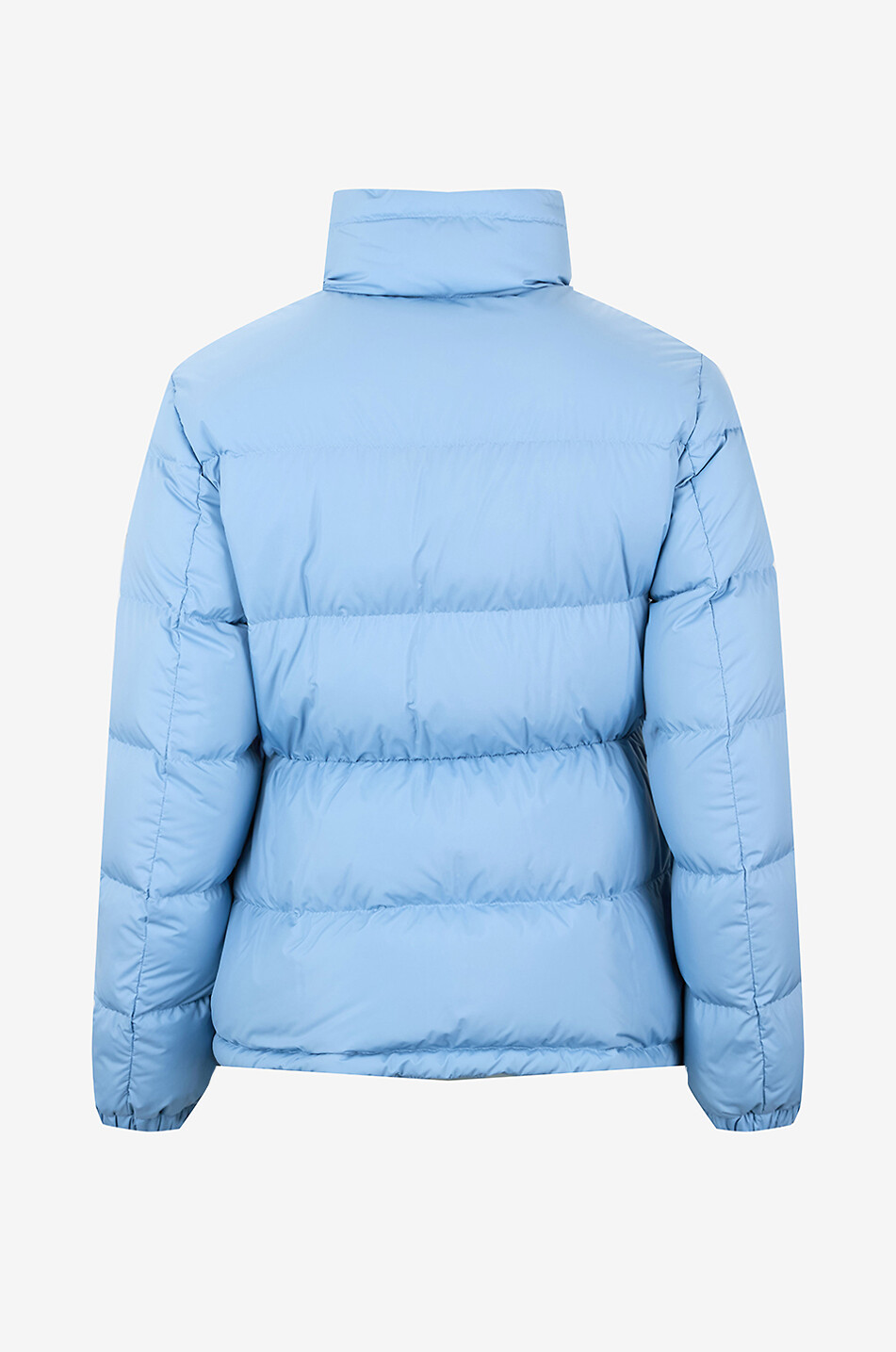 MONCLER Kurze Steppjacke aus technischem Stoff mit Stehkragen Dourbe Damen HELLBLAU 2