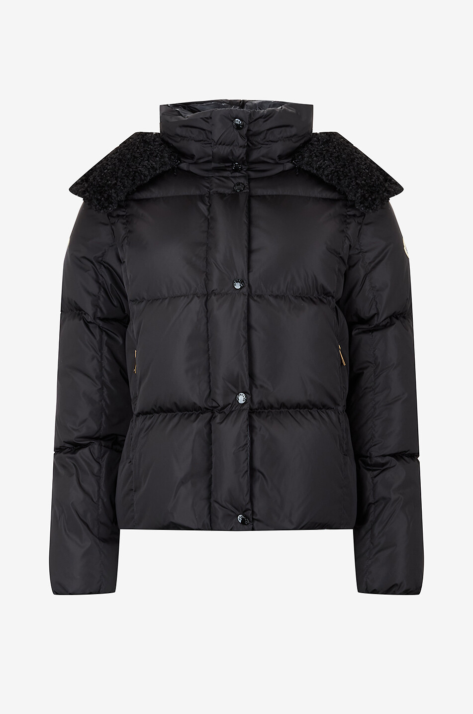 MONCLER Kurze Steppjacke mit Stehkragen aus technischem Gewebe Castelnou Damen SCHWARZ 1