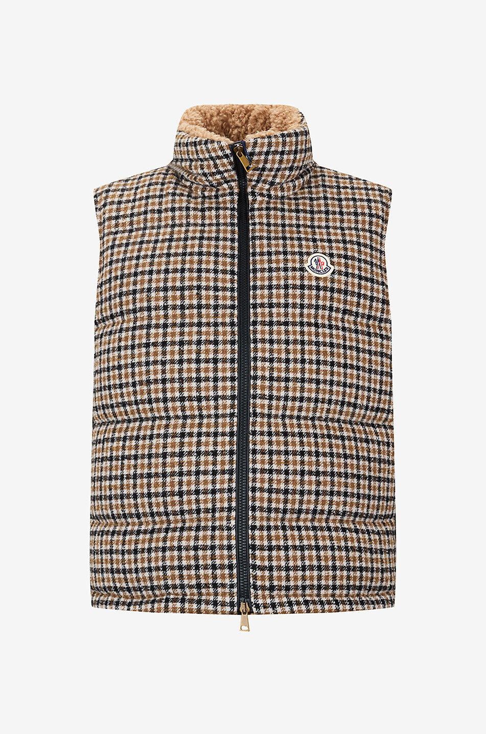 MONCLER Gesteppte kurze Karierte Wollweste Touvet Damen BUNT 1