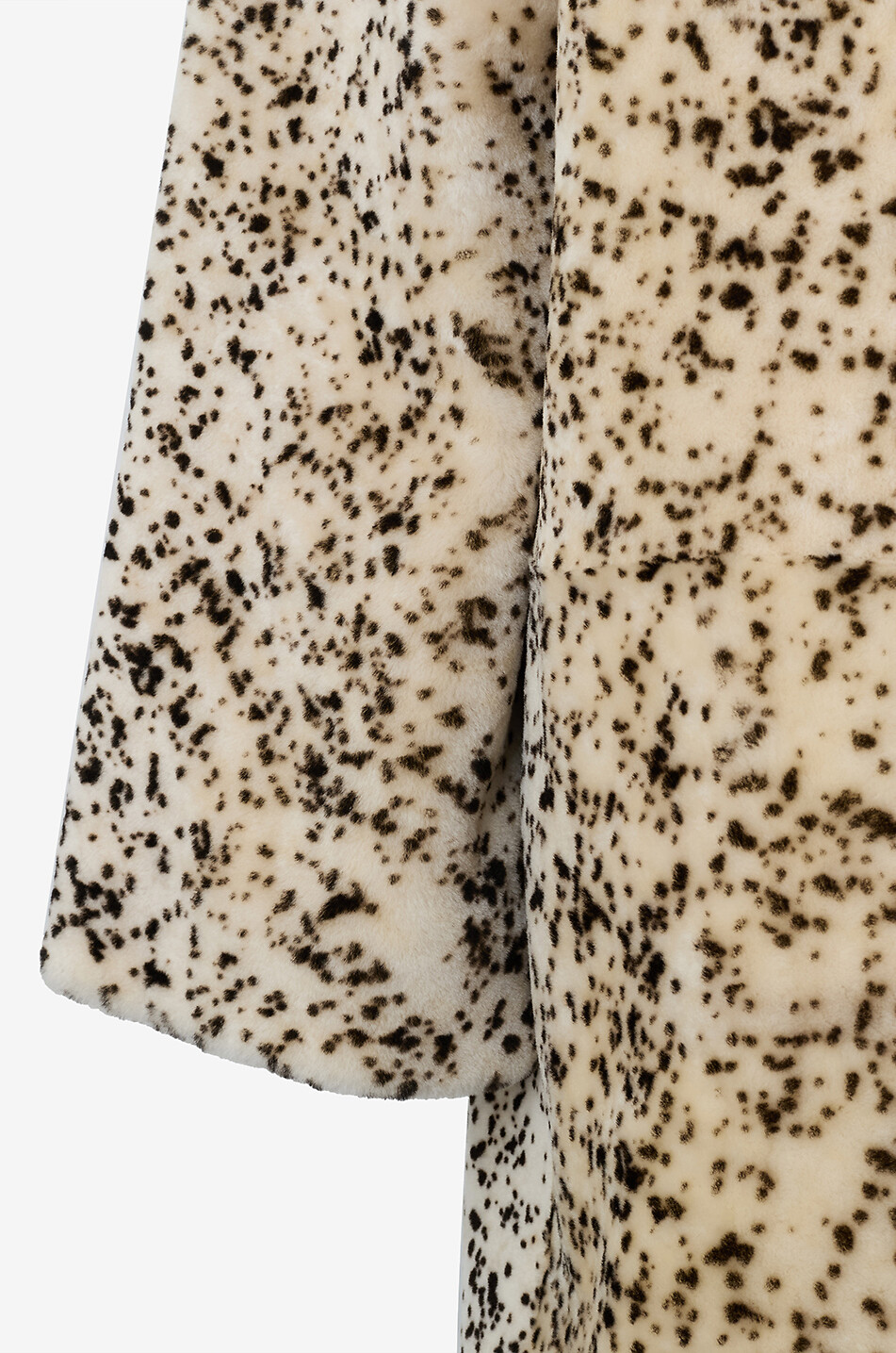 TOTEME Langer Schafsfell-Mantel mit Rundkragen Stracciatella Damen BUNT 3