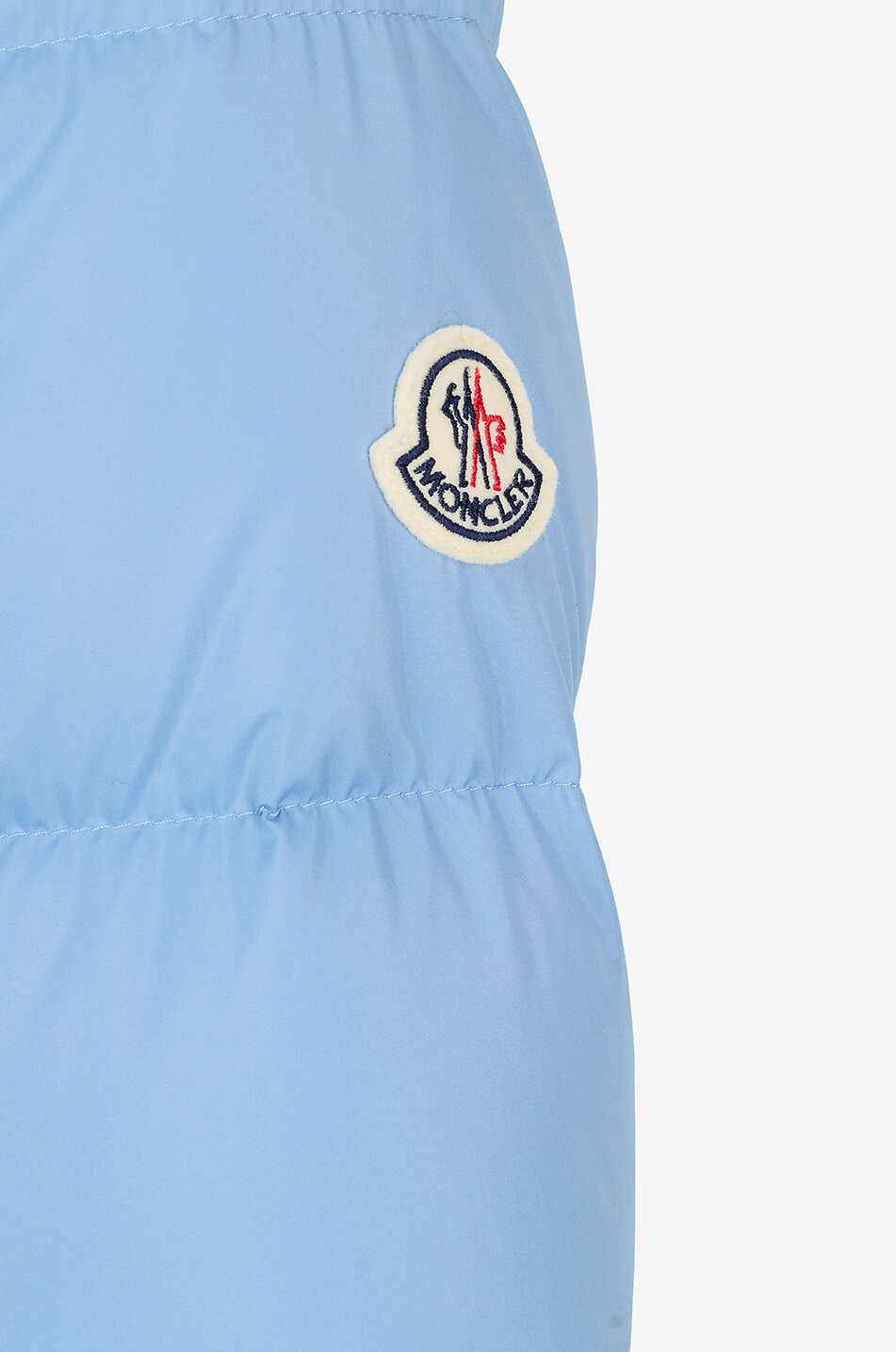 MONCLER Kurze Steppjacke aus technischem Stoff mit Stehkragen Dourbe Damen HELLBLAU 3