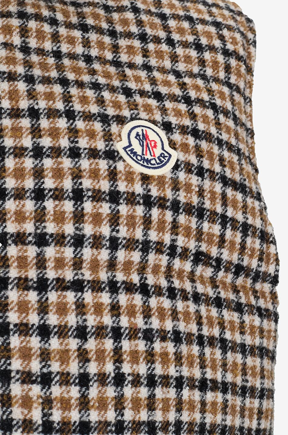 MONCLER Gesteppte kurze Karierte Wollweste Touvet Damen BUNT 3