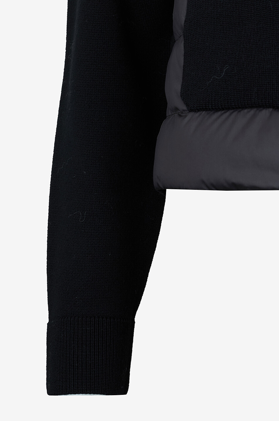 MONCLER Gesteppte Strickjacke aus technischem Stoff mit Rundhalsausschnitt Damen SCHWARZ 3