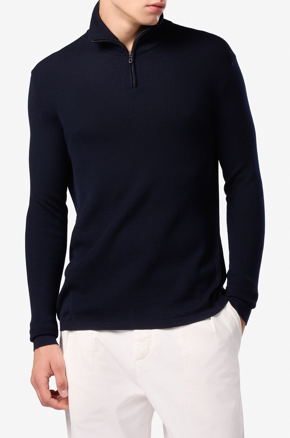 SEASE Gesteppter Rollkragenpullover aus Jersey Herren DUNKELBLAU 3