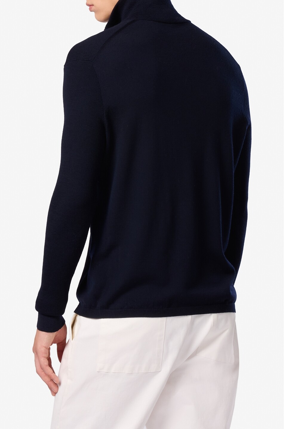 SEASE Gesteppter Rollkragenpullover aus Jersey Herren DUNKELBLAU 4