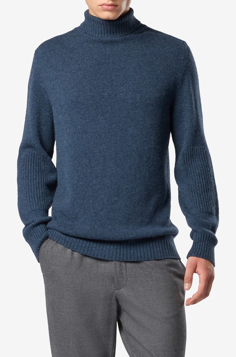 SEASE Pull col roulé en maille Turtle Coarsehair Homme BLEU MOYEN 3