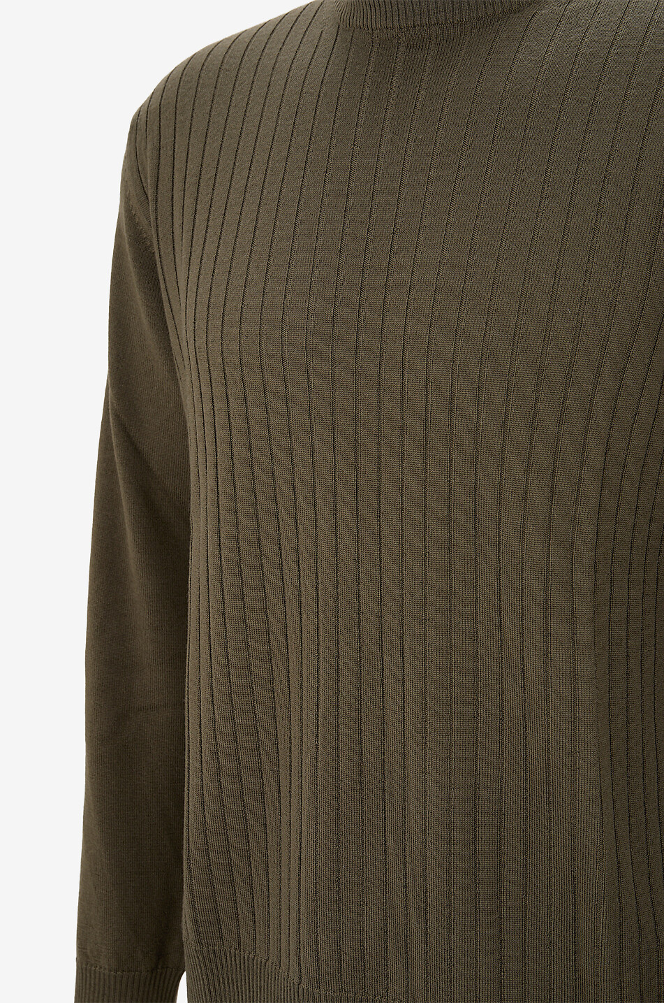AURELIEN Gerippter Rundhals-Pullover aus Jersey City Crew Herren GRÜN 3