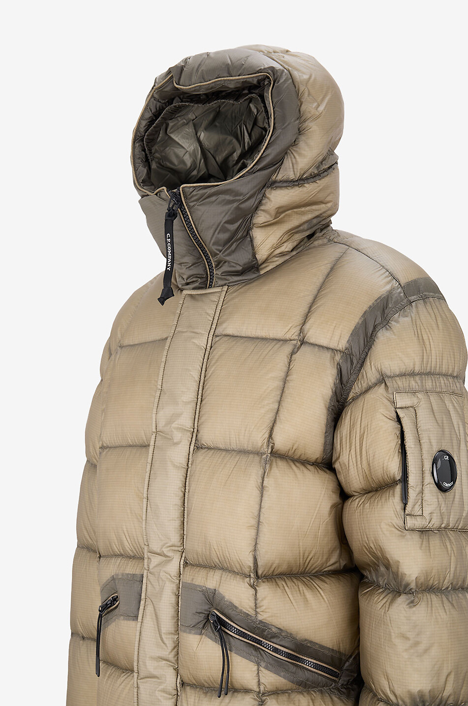C.P. COMPANY Kurze Steppjacke aus technischem Stoff mit Stehkragen Herren GRÜN 3