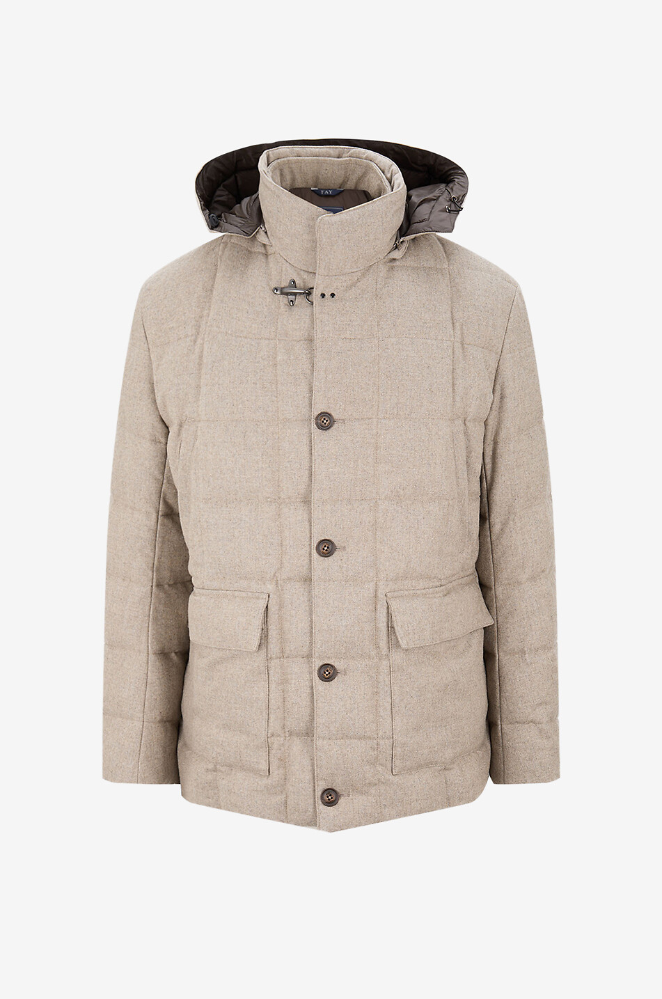 FAY Kurze wattierte Wolljacke mit Stehkragen Herren BRAUN 1