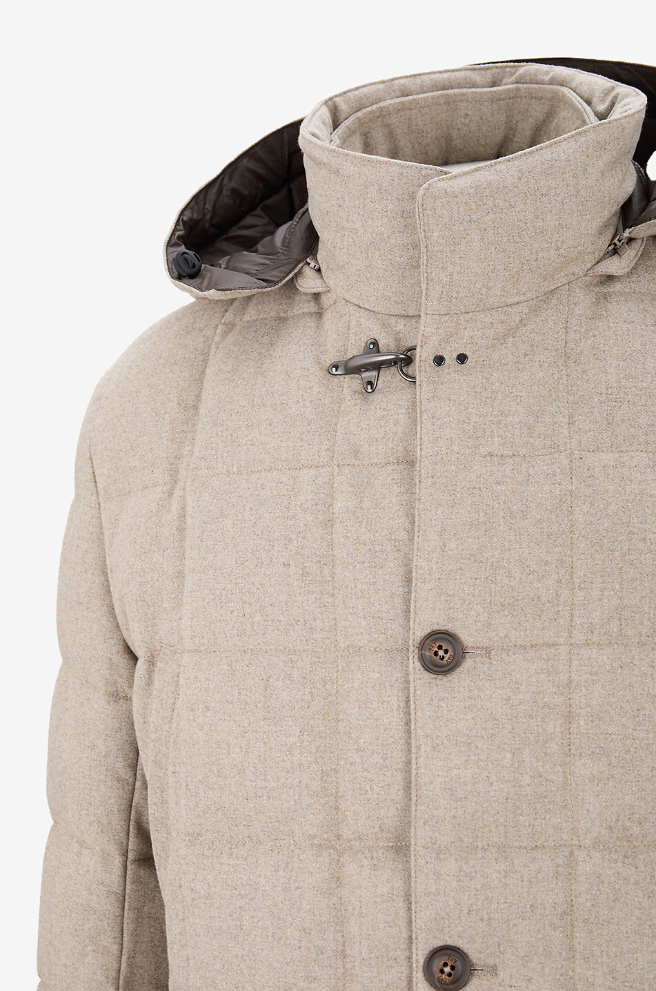 FAY Kurze wattierte Wolljacke mit Stehkragen Herren BRAUN 3