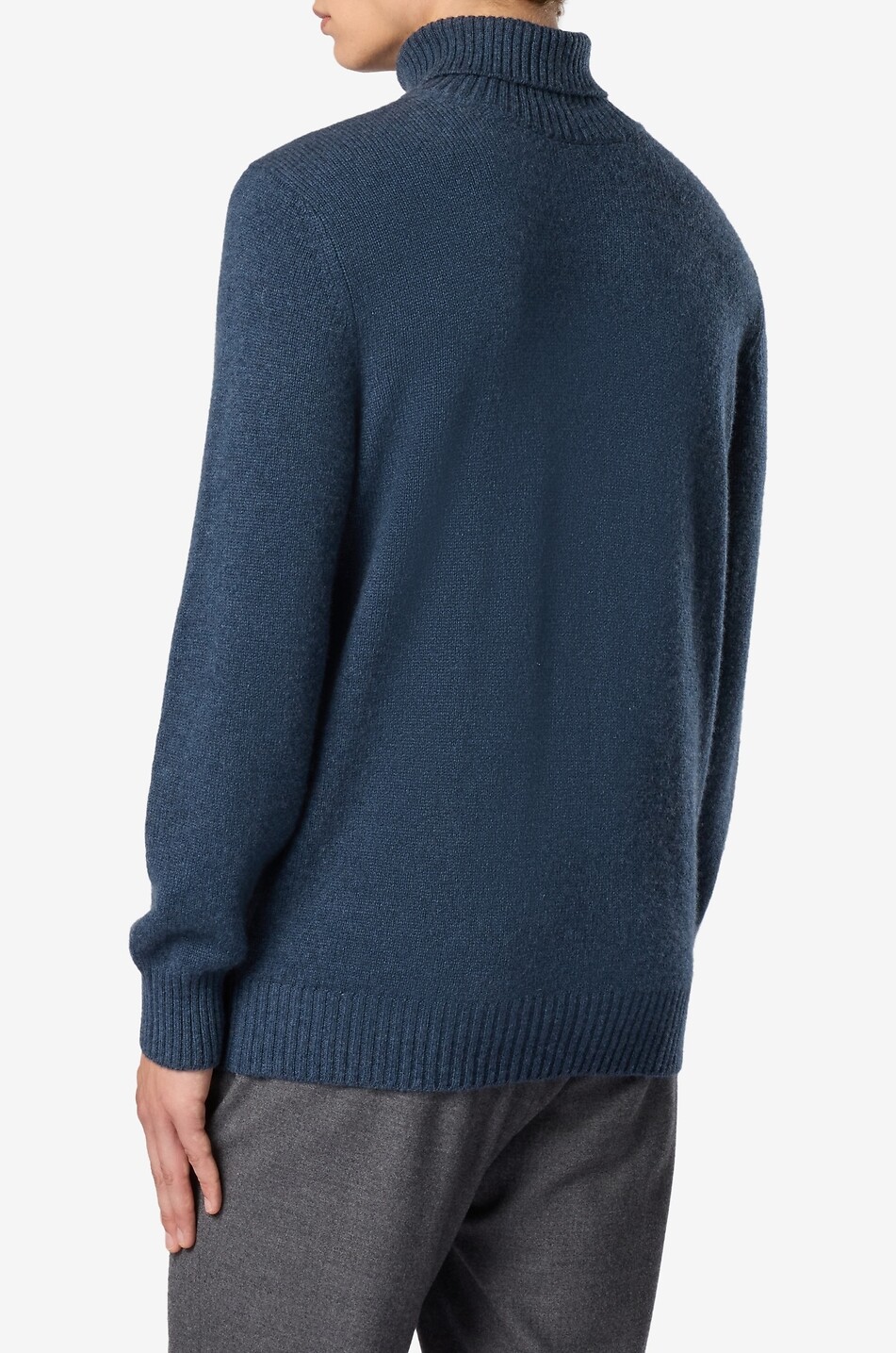 SEASE Pull col roulé en maille Turtle Coarsehair Homme BLEU MOYEN 4
