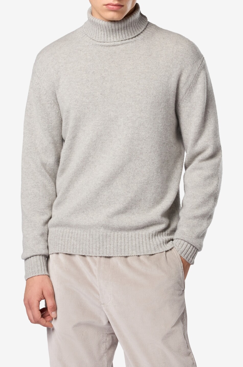 SEASE Pull col roulé en maille Turtle Coarsehair Homme GRIS CLAIR 3