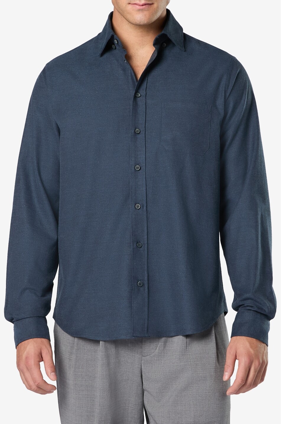Chemise Danny en flanelle à carreaux ciel - Col Boutonné | Café Coton