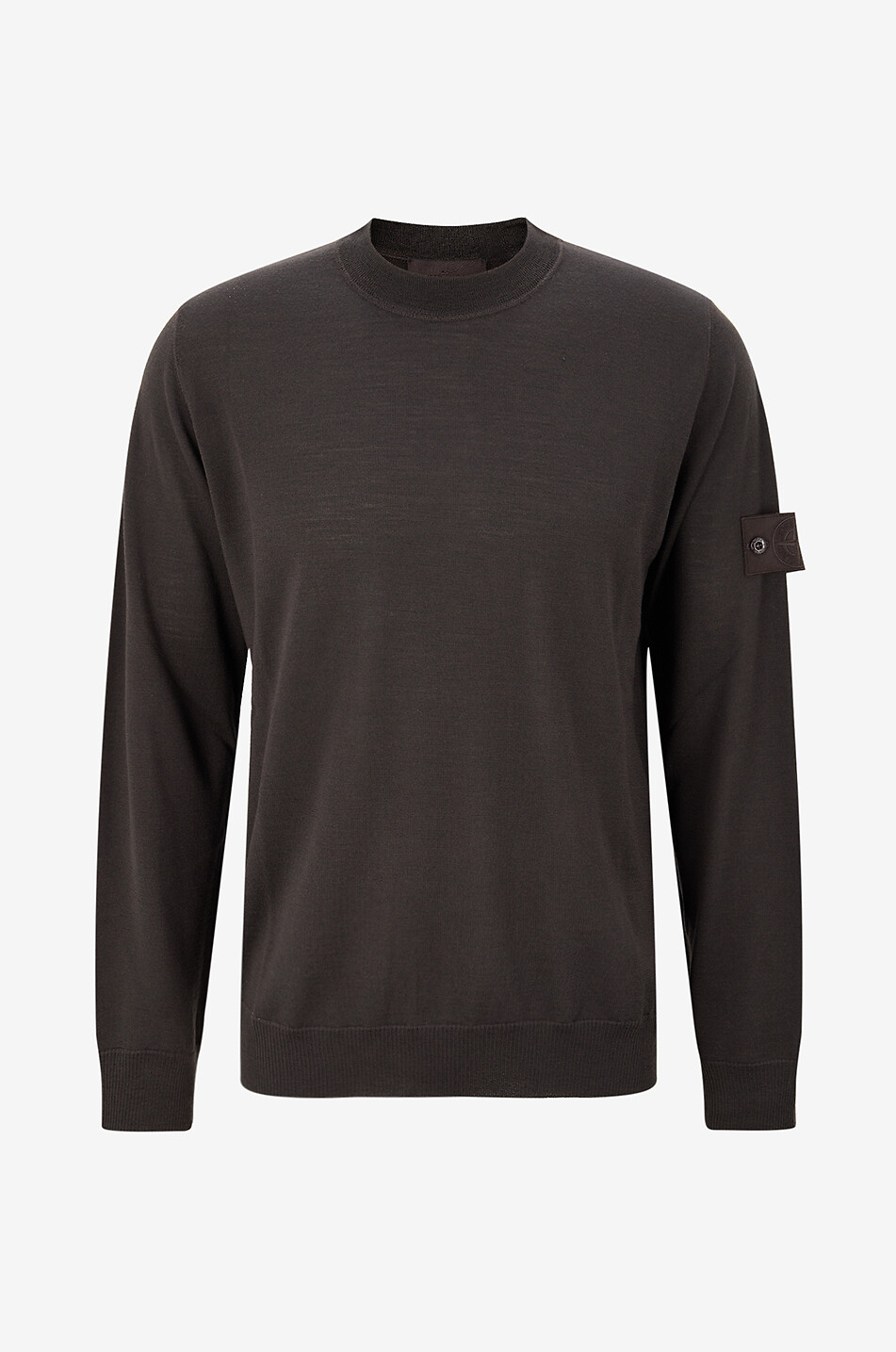 STONE ISLAND Pull en jersey à col rond côtelé Homme MARRON 1