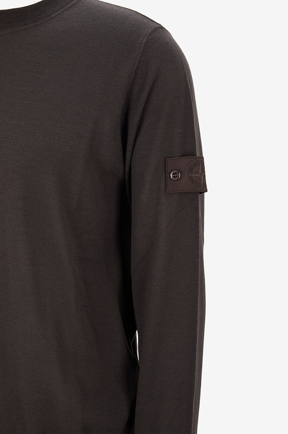 STONE ISLAND Pull en jersey à col rond côtelé Homme MARRON 3