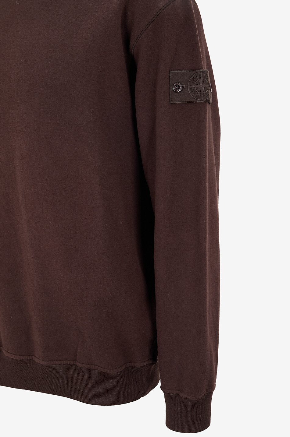 STONE ISLAND Sweat-shirt en molleton à col rond côtelé Homme MARRON 3