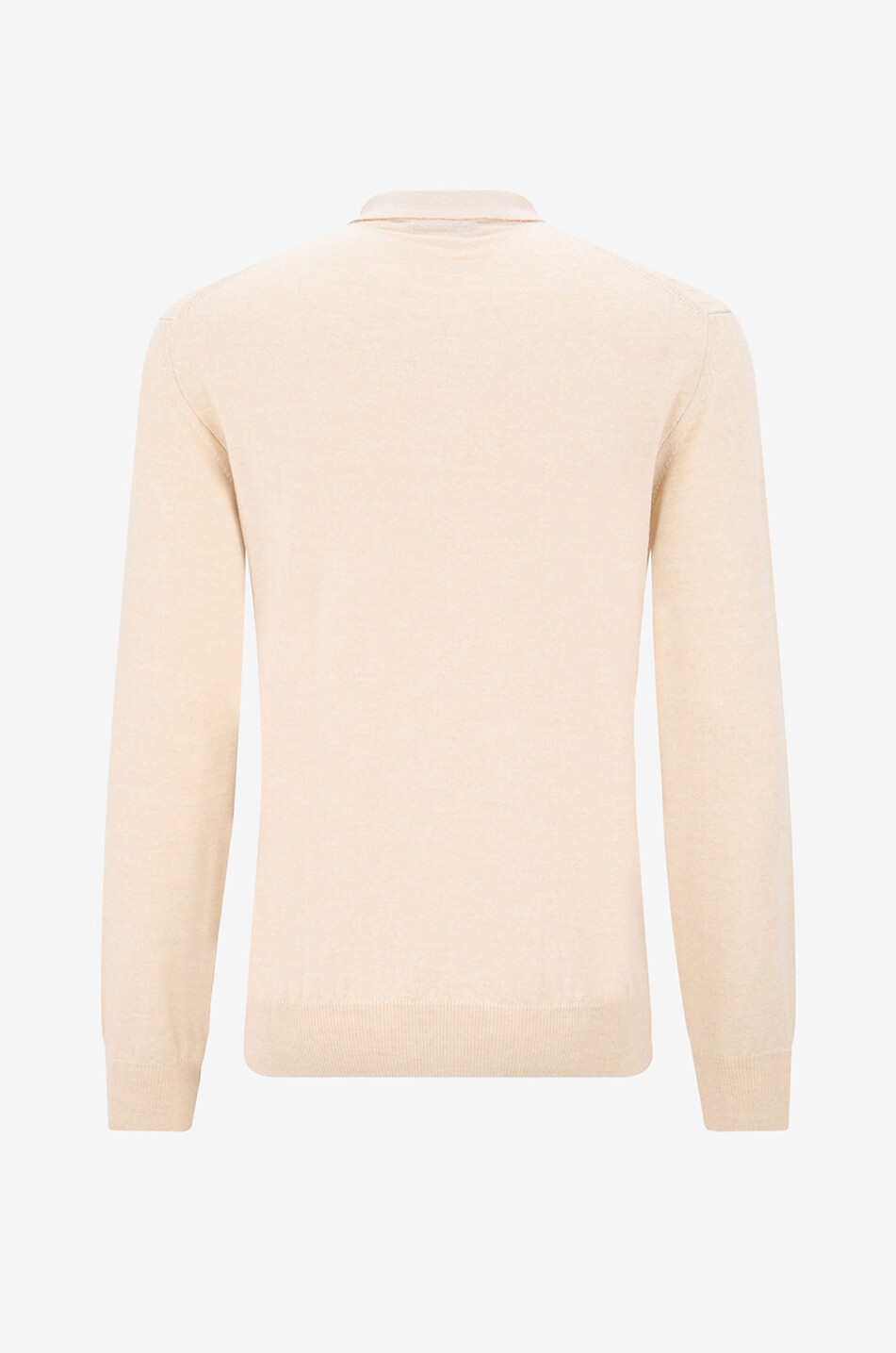 AURELIEN Rippenstrick Poloshirt mit Reissverschlusskragen Herren BEIGE 2