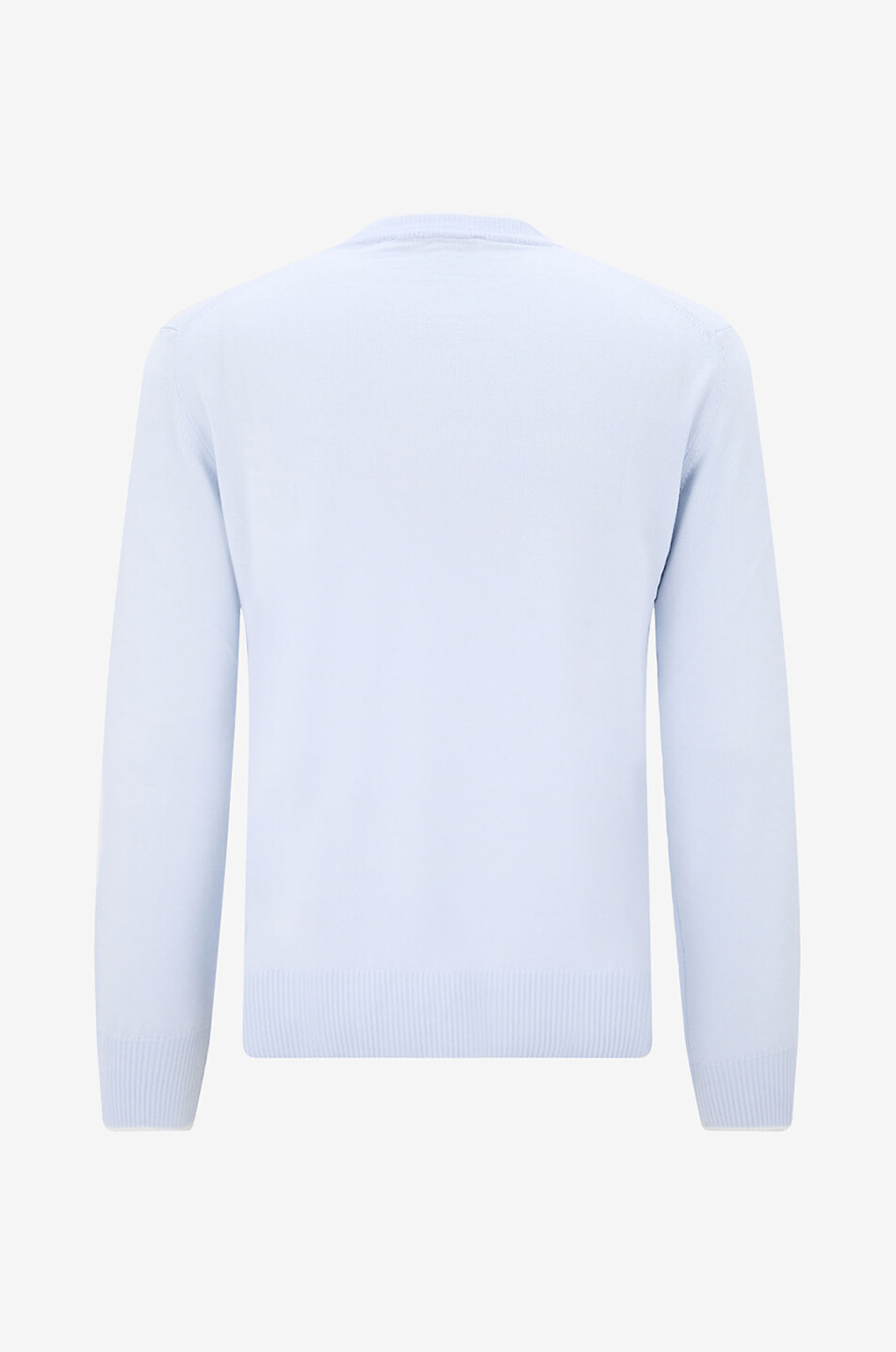 AURELIEN Pull en jersey à col rond côtelé Homme BLEU CLAIR 2