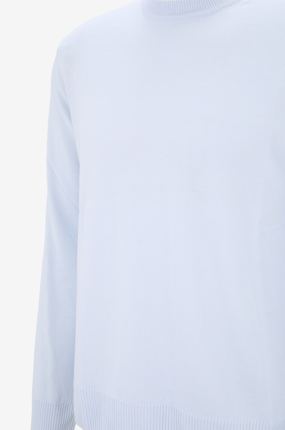 AURELIEN Pull en jersey à col rond côtelé Homme BLEU CLAIR 3