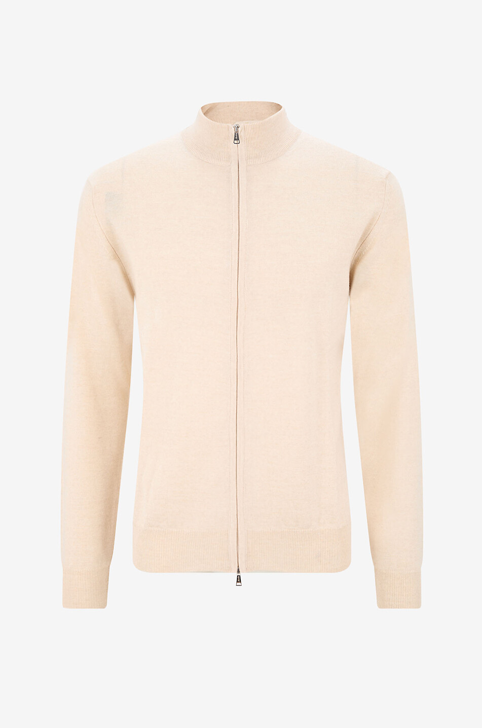 AURELIEN Cardigan aus Merinowolle mit Stehkragen und Reissverschluss Cashwool Herren BEIGE 1