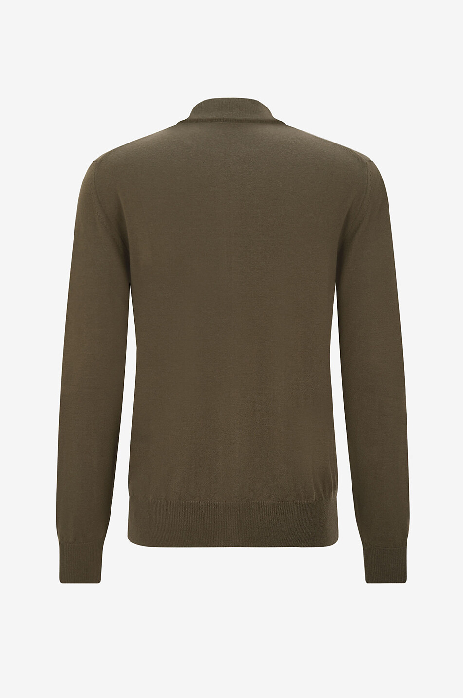 AURELIEN Cashwool full-zip merino wool cardigan with stand-up collar Men GREEN 2