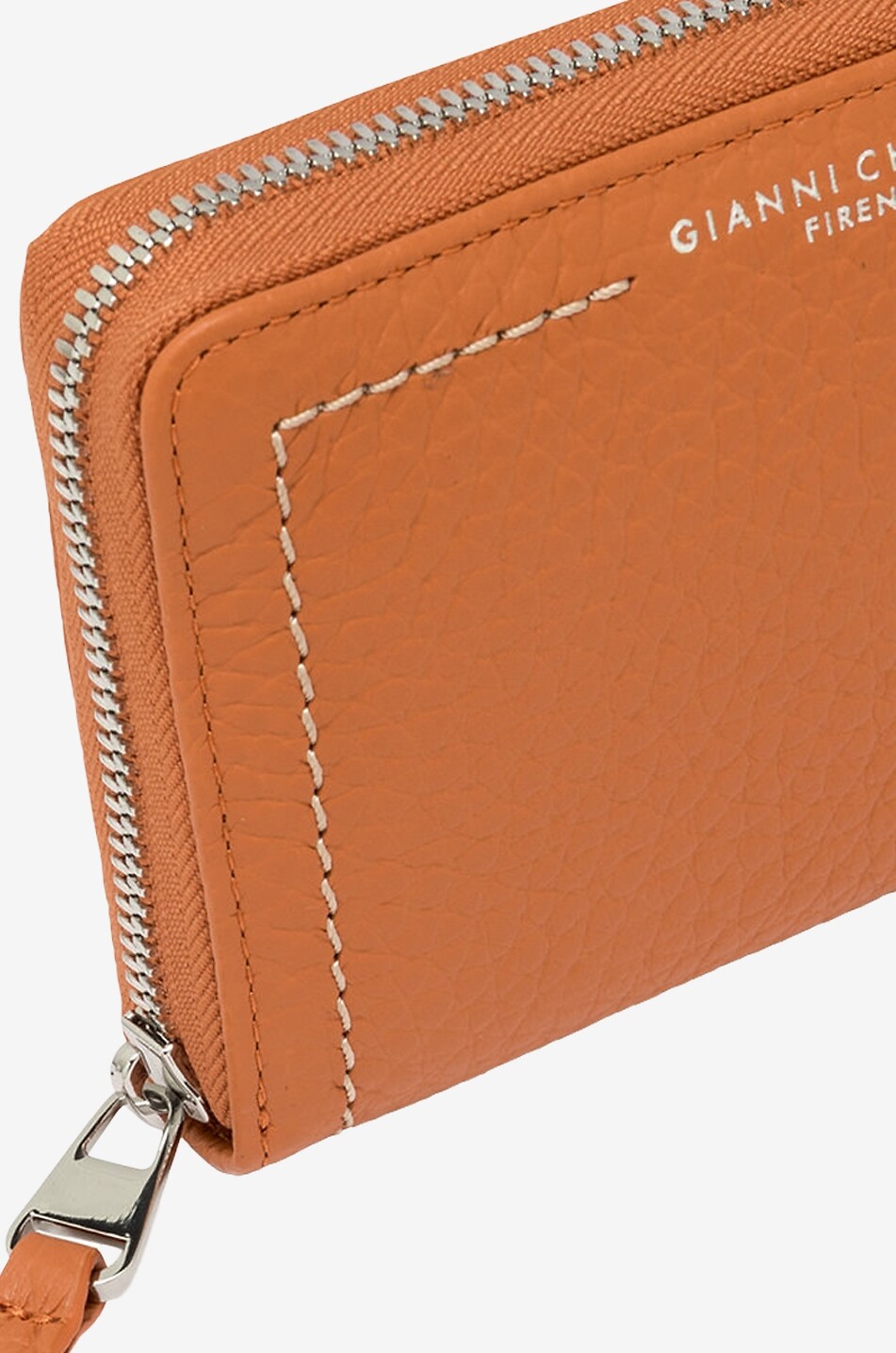 GIANNI CHIARINI Bubble compact zip-around leather wallet Women DARK ORANGE 9