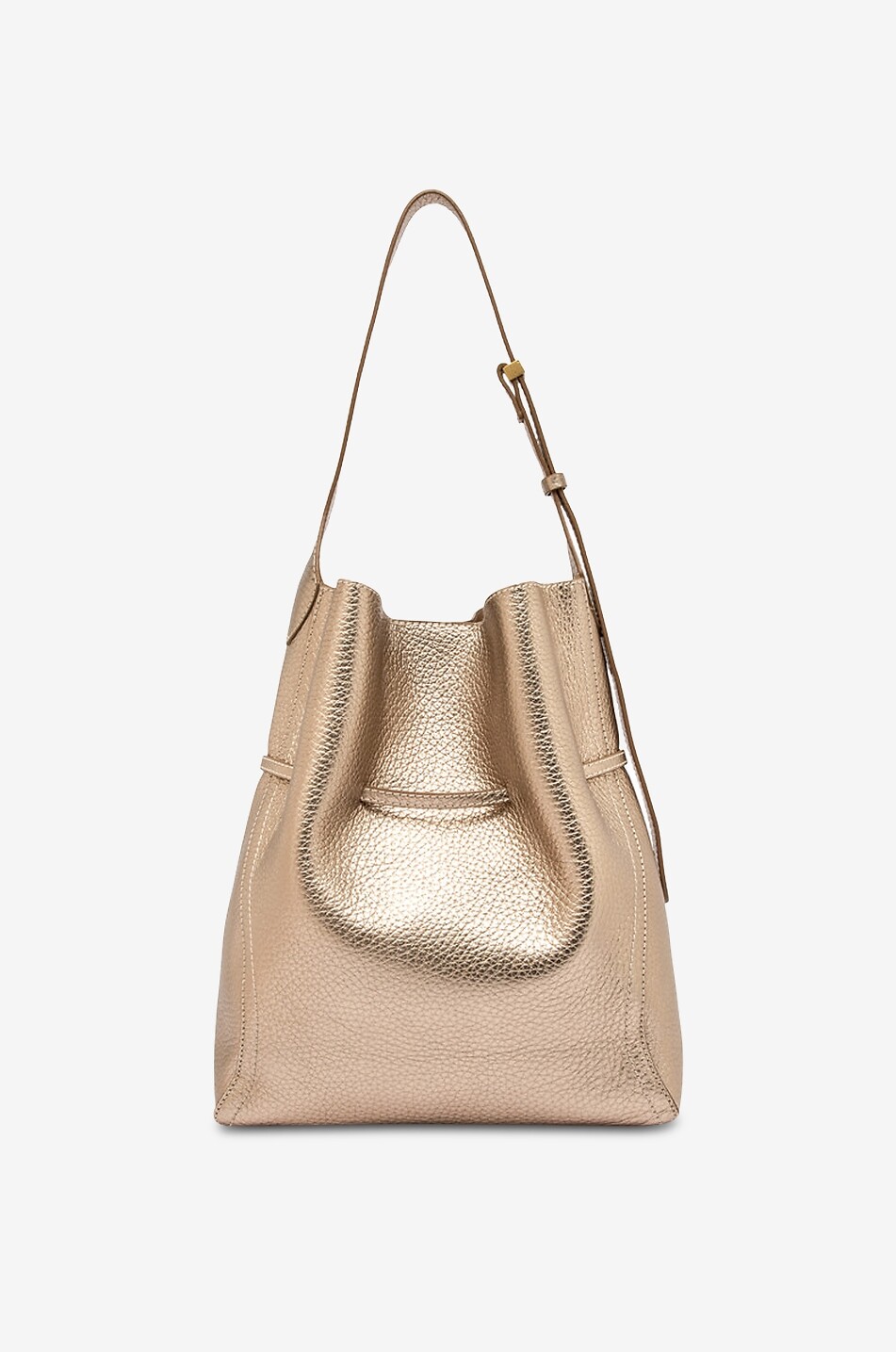 GIANNI CHIARINI Bucket-Tasche aus genarbtem Metallic-leder Sienna Damen GOLDEN 5